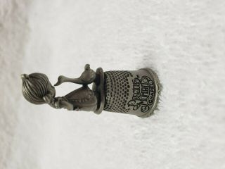 Precious Moments Chapel Pewter Thimble - Girl With Goose