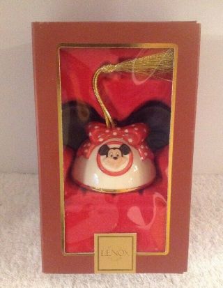 Lenox " My Own Mickey Mouse Ears " Minnie Girl Christmas Tree Ornament Cute