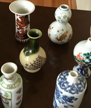 1980 Franklin Imperial Dynasty 12 Fine Porcelain Miniature Vases Unique 5