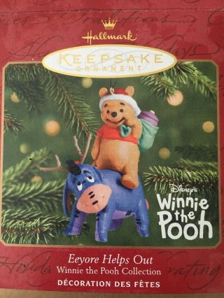 Hallmark Keepsake 2000 Disney Eeyore Helps Out Winnie The Pooh Ornament