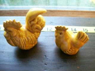 Vintage Rooster & Hen Salt And Pepper Shakers Many Decades Old
