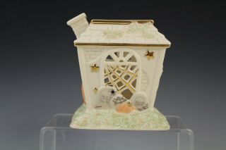 Lenox Porcelain Haunted House Votive Halloween Decor Candle Holder