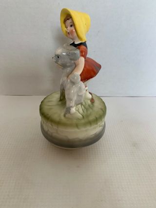 Vintage Artmark Musicbox Mary Had A Little Lamb Figurine Japan 4