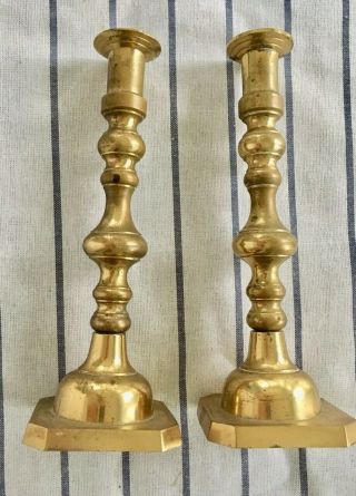Vintage Brass Candlesticks 10.  5 Inches Japan