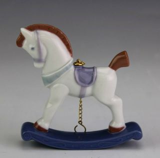 Vtg Lladro Spain Rocking Horse 6262 Christmas Ornament Porcelain Figurine Nr Sms