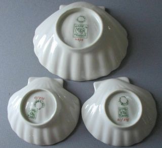 Vintage 3Pc LIMOGES Porcelain SHELL Shaped Dishes PINK ROSES SOAP Trinket RING 5