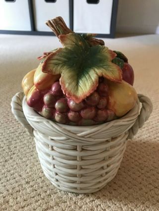Fitz and Floyd Classic Fall Fruit Dish Collectable - Jar Lid 10 