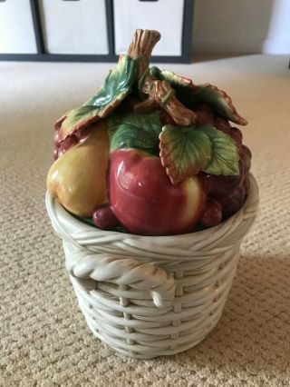 Fitz and Floyd Classic Fall Fruit Dish Collectable - Jar Lid 10 