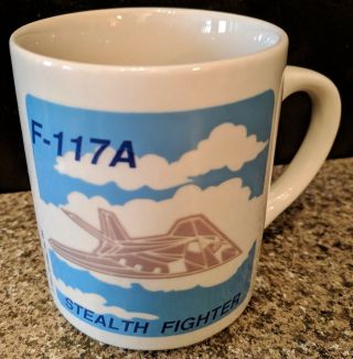 1989 Vintage F - 117a Stealth Fighter Coffee Cup Mug Jet Radar Nighthawk Euc