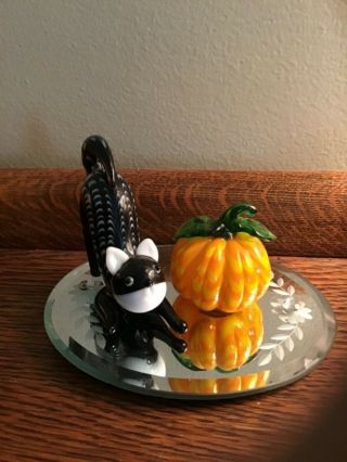 Lenox Halloween Black Cat And Pumpkin