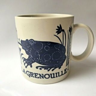 Vintage La Grenouille Frog Coffee Mug Blue 1978 Japan Euc By Taylor & Ng