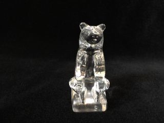 Hadeland Norway Crystal Bear Sculptures Figurine,  3 3/4 " Tall X 1 3/4 " Wide