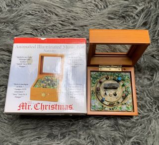 2007 Vtg Mr Christmas Nativity Animated Illuminated Music Box With Box