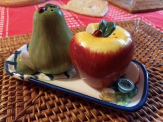 Bella Casa By Ganz Salt And Pepper Shakers Apple And Pear