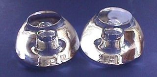 CANDLE HOLDERS Vintage Mid Century Modern PAIR Blown Glass Tapered Slim 3