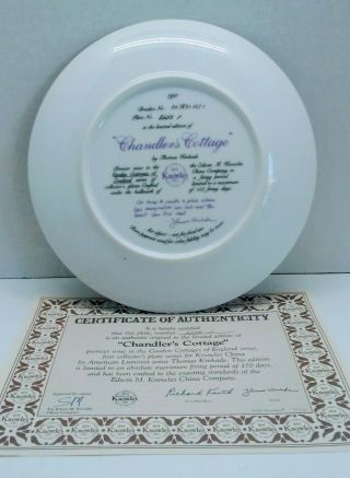 1991 Knowles Thomas Kinkade Chandlers Cottage 1st Issue Plate 3558 5
