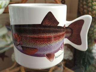 Vintage Rainbow Trout Fish Coffee Mug Cup Vintage Figural 1990 