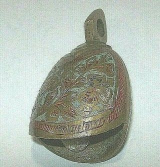 Vintage Brass And Enamel Bell Made In India
