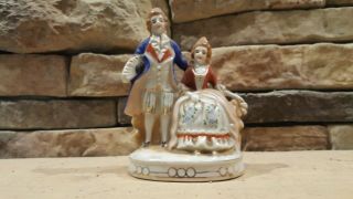 5.  5 " Occupied Japan Figurine Couple Man Woman Court Colonial Victorian Porcelain