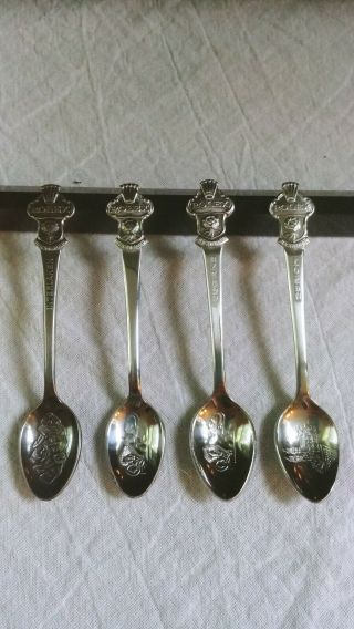 4 Vintage Rolex Spoons Bucherer Of Switzerland,  Lucerne,  Zurich,  Interlaken
