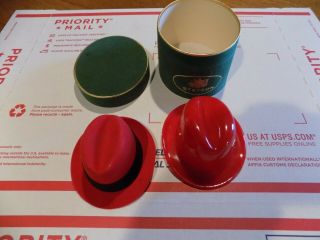 Vintage Mini Hat Box & Two Stetson Hats Gift Salesman Sample