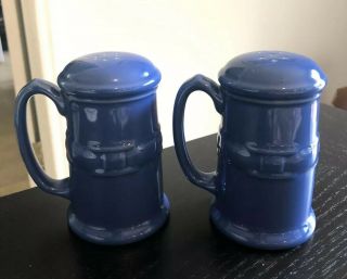 Longaberger Pottery Cornflower Woven Traditions Stove - Top Salt & Pepper Shakers
