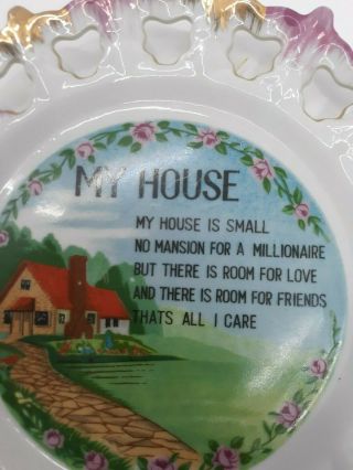 Vintage Souvenir Collector MY HOME IS SMALL Plate No Mansion For A Millionaire 3