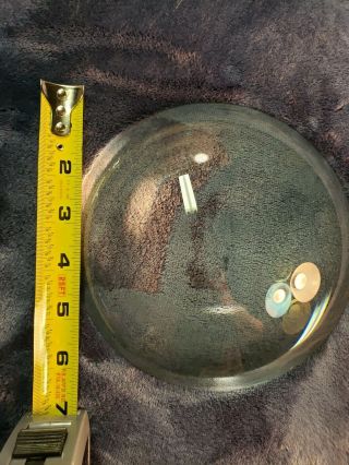 Vintage Large Round Glass Magnifying Glass Paper Weight 6 And 3/4 Inches In Diam