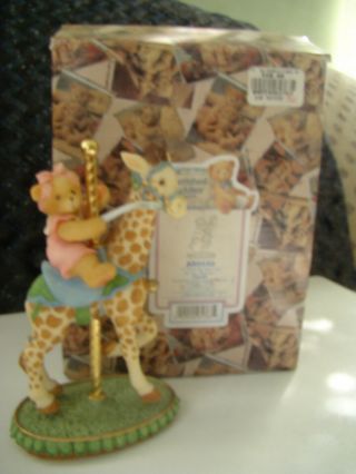 Cherished Teddies Carousel Teddy And Giraffe - Flossie 589950 1999