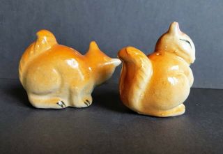 Vintage Ceramic Brown - Tan Squirrels Salt and Pepper Shakers Japan 5