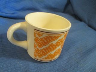 Sambo’s Restaurant Diner Coffee Mug Cup Cream Orange Vintage Advertising Guc