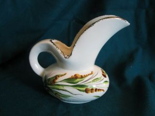 Vintage Lucille Watkins Hand Painted Ceramic Pitcher Vase