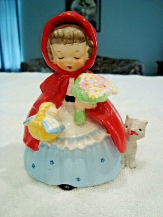 Little Red Riding Hood 1954 Napco Figurine National Potteries Cleveland Oh 1492a