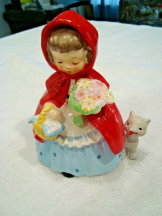 Little Red Riding Hood 1954 Napco Figurine National Potteries Cleveland OH 1492A 2