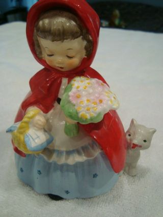 Little Red Riding Hood 1954 Napco Figurine National Potteries Cleveland OH 1492A 6
