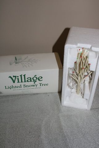 Department 56 Village Lighted Snowy Tree 52683 45 Mini Led Lights Snow Adapter