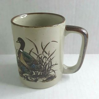 Vintage Otagiri Mallard Duck Coffee Tea Mug Speckled Brown