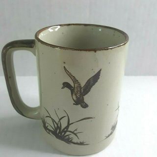 Vintage Otagiri Mallard Duck Coffee Tea Mug Speckled Brown 3
