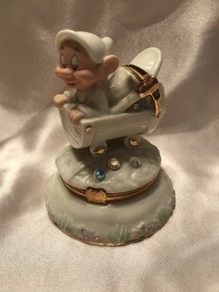 Estate Sale: Lenox Snow White Treasure Box W/ Charm Dopey