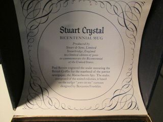 1976 Stuart Crystal Bi Centennial Mug Snake Rat Tyranny 5