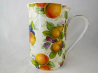 Kent Pottery Coffee Tea Cup 4.  25 " Tall Pears Fruit Plumbs Grapes Berry