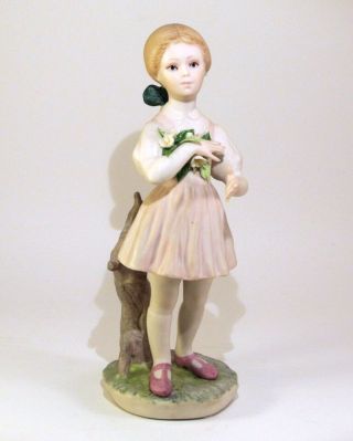 Cybis Figurine Heidi Figurine - Girl With Flowers - 8 " Tall