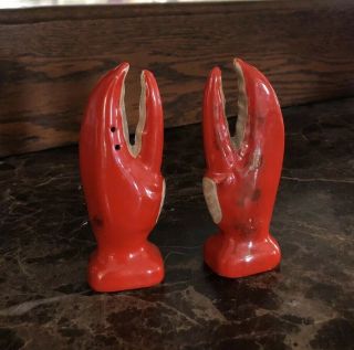 Vintage Lobster Claws Salt And Pepper Shakers Japan Clam Bake Euc