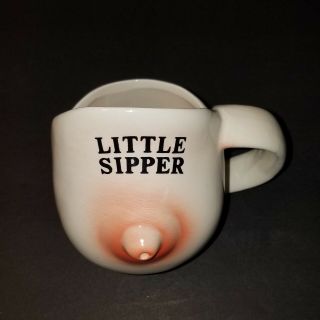 Vintage Little Sipper Risque Boob Breast Novelty Mug Cup Gag Gift Mug
