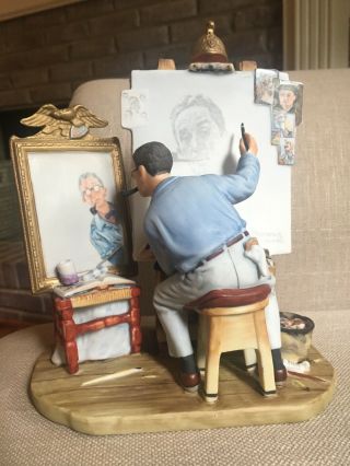 Norman Rockwell Triple Self Portrait Figurine