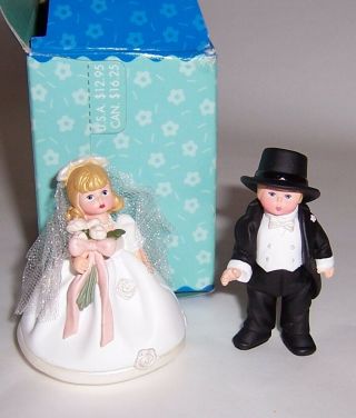 Bride And Groom 2 Piece Set - Miniature Hallmark Keepsake Ornament - 1998