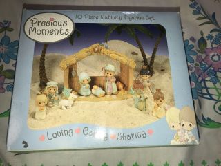 Precious Moments 10 Pc Nativity Set 2005
