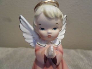 Vintage Lefton Praying Girl Angel Figurine Holy Water Font