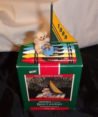 Hallmark Ornament Crayola Bright Journey Sailboat 1st In Series 1989