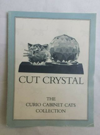 Franklin Curio Cabinet Cats Cut Crystal Certificate Of Authenticity Only